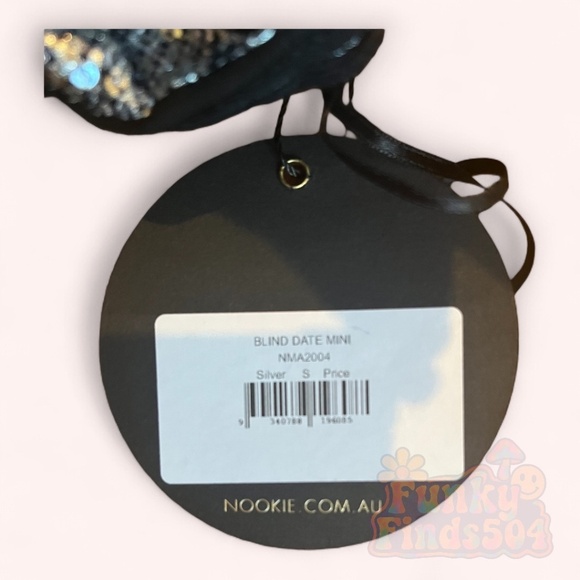 NWT Nookie Blind Date Metallic Edgy Mini Dress Silver Snakeskin Size S Bodycon - Picture 6 of 9